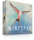 Wingspan board game box by Stonemaier Games featuring a scissor-tailed flycatcher in flight on a soft watercolor background.