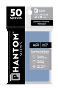 Phantom Sleeves Gray 50-count pack for standard TCG/CCG cards, 64x88mm matte front and matte back card sleeves.