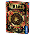 Front box of The Gang: The Cooperative Poker Game by Kosmos, featuring bold red, black, and gold art deco design with a vault door centerpiece.