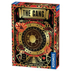 Front box of The Gang: The Cooperative Poker Game by Kosmos, featuring bold red, black, and gold art deco design with a vault door centerpiece.